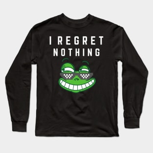 i regret nothing frog green Long Sleeve T-Shirt